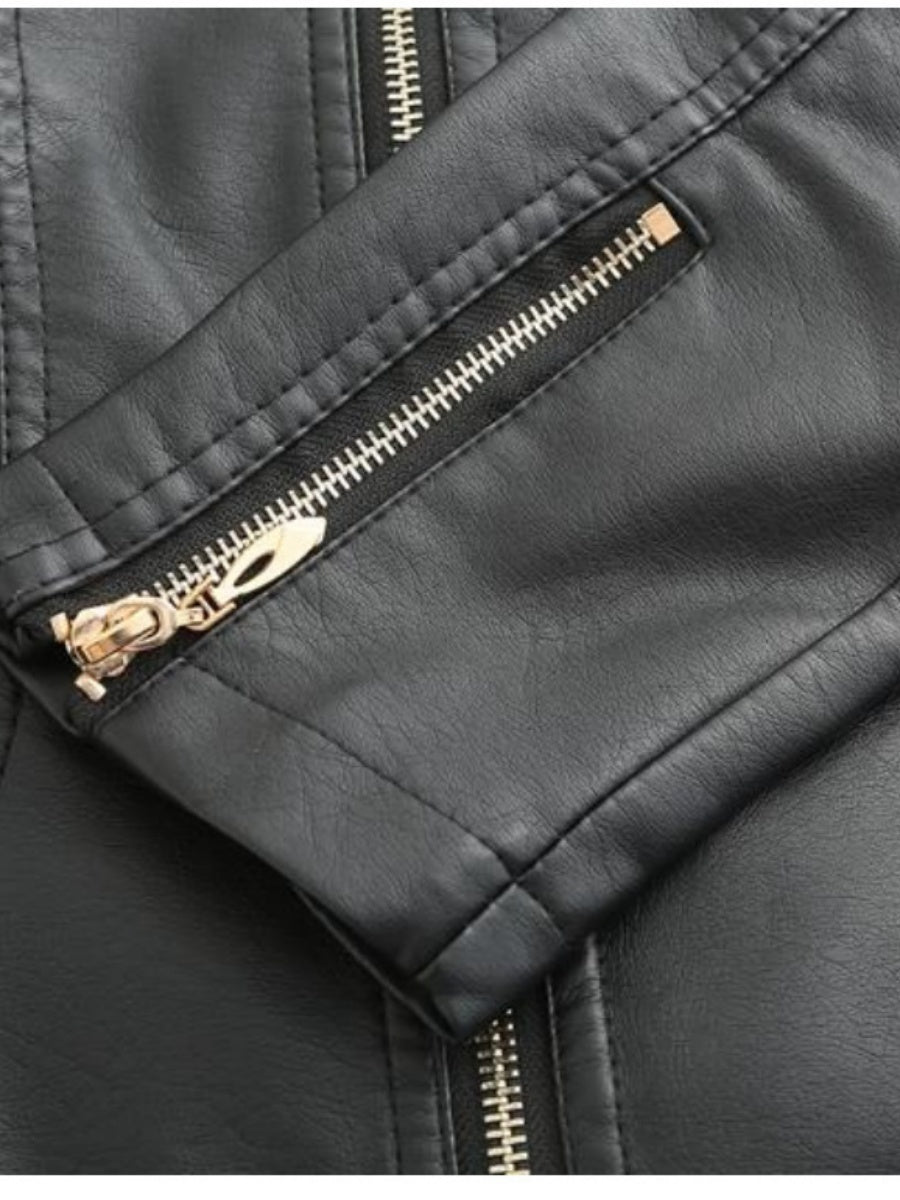 Street Cool Loose Studs Leather Jacket