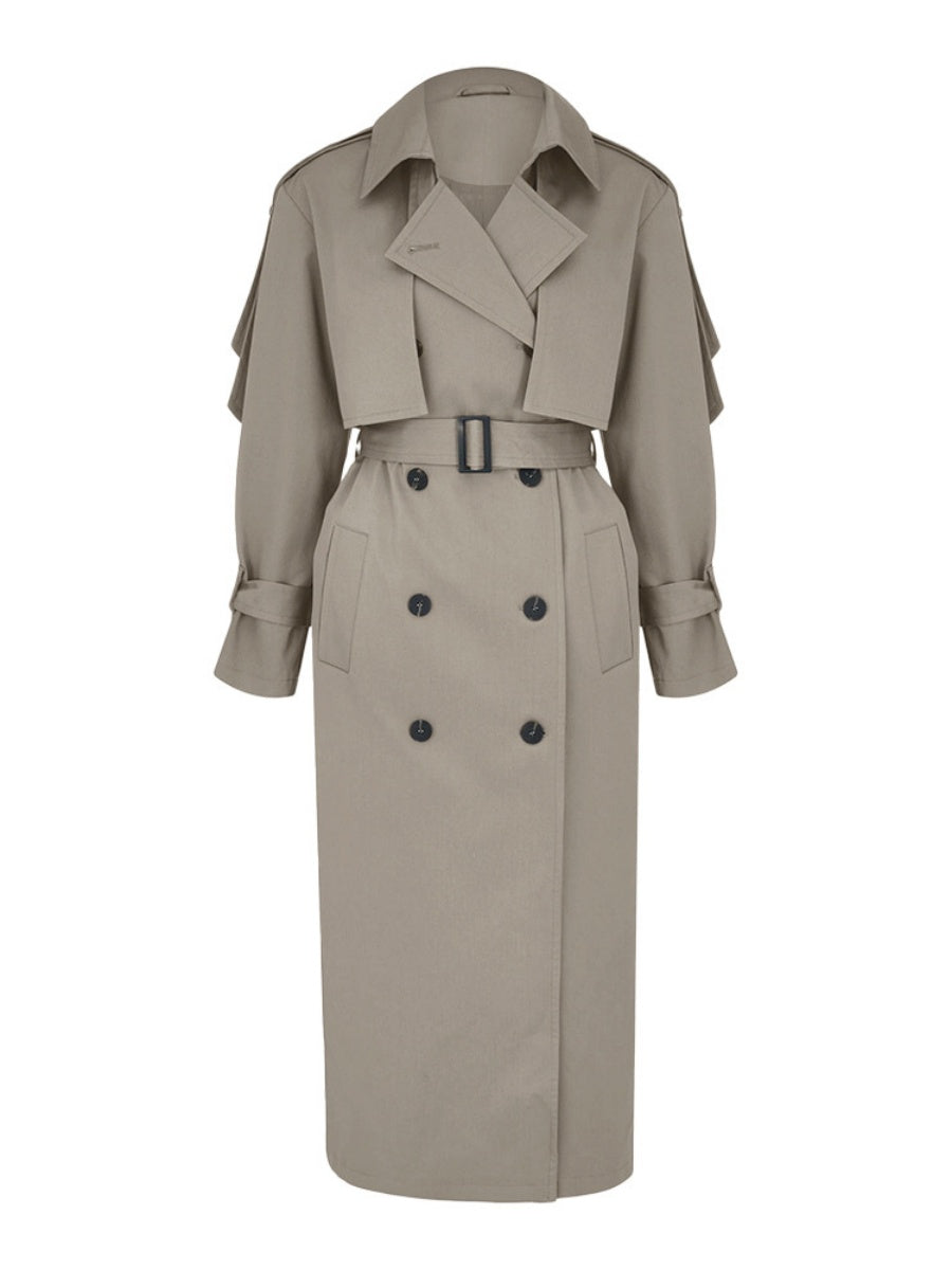 Pure Cotton Retro Loose Belted Trench Coat