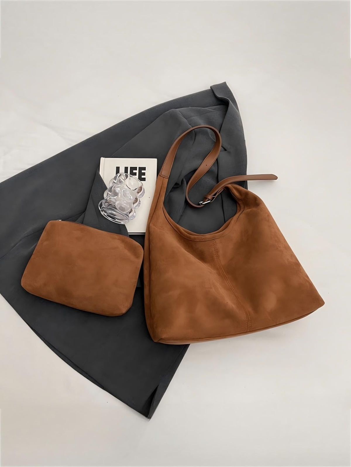 Sac bandoulière en daim grande capacité