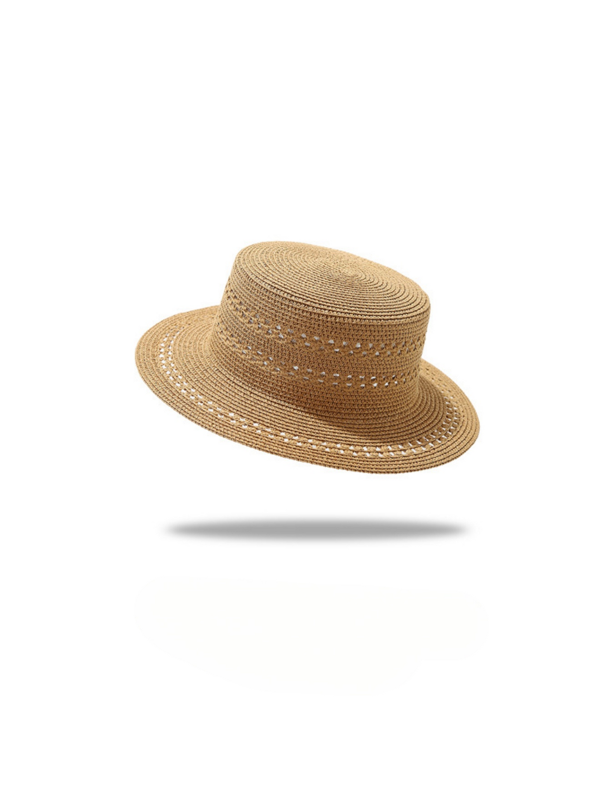 Flat-topped Woven Straw Hat