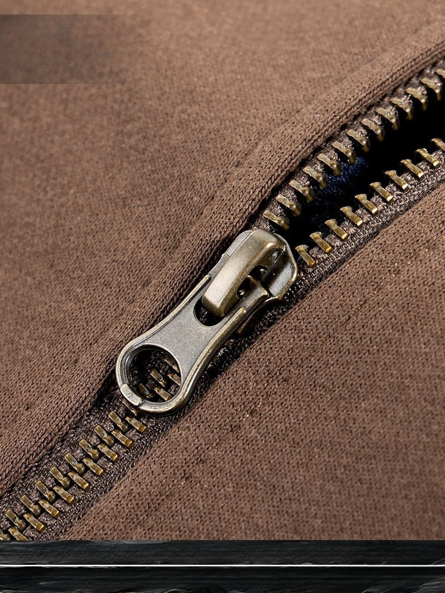 Liber Autumn Neutral wear Zipper decoration Solid Color Sweatshirts&Hoodies