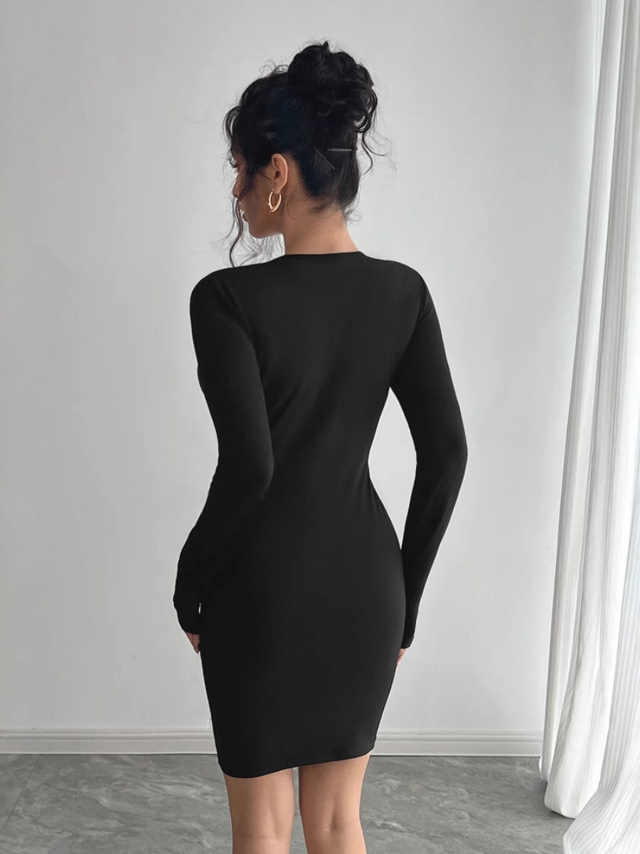 Liber Spring Women's Splicing Solid Color Mini&Short Dresses
