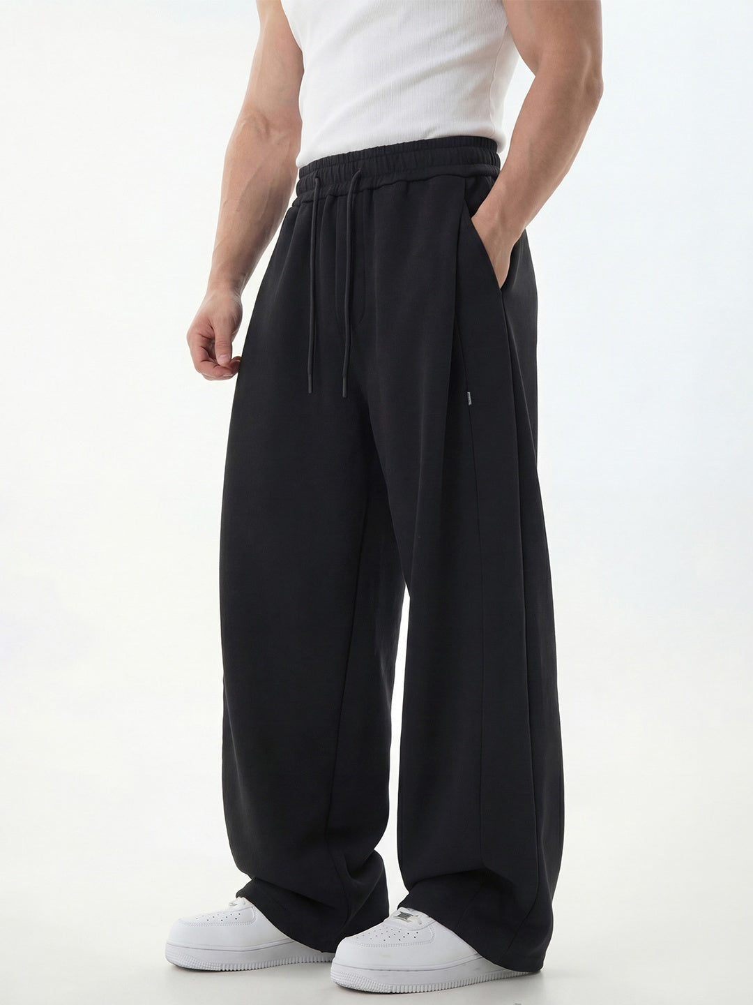 Segmentation Patchwork Drape Loose-fit Pants