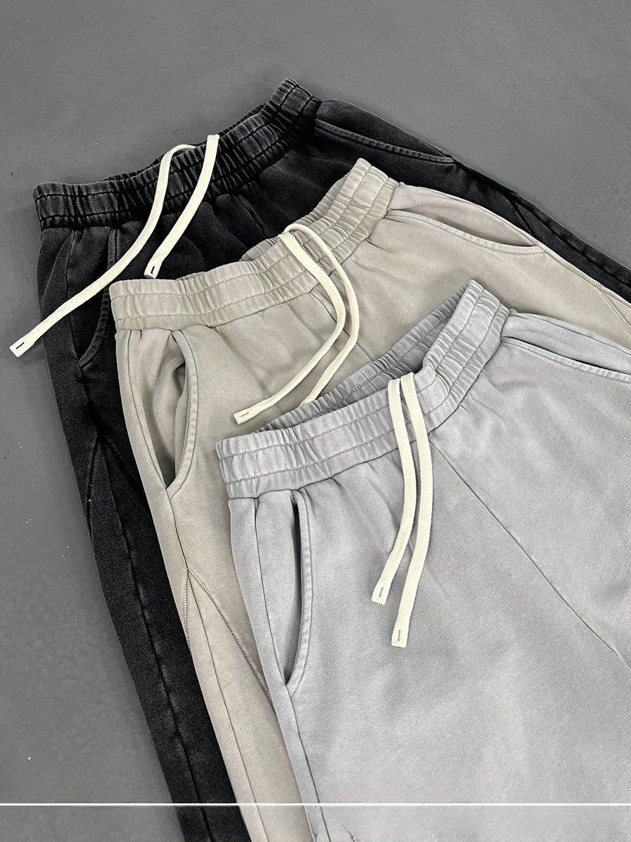 Liber Summer Neutral wear Trouser leg stitching Solid Color Pants