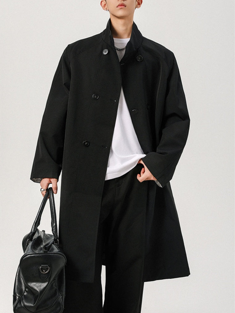 Longline Patchwork Double-Breasted Trench Coats