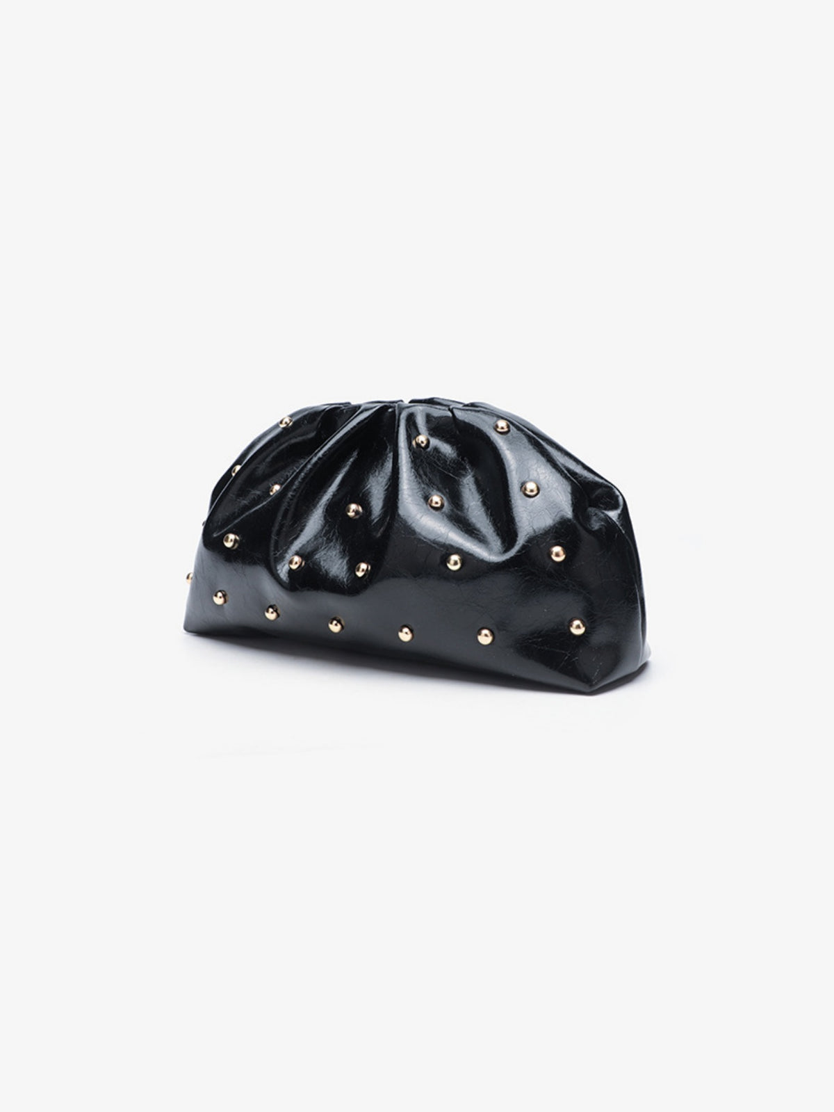 Studded Pleated Clutch Bag