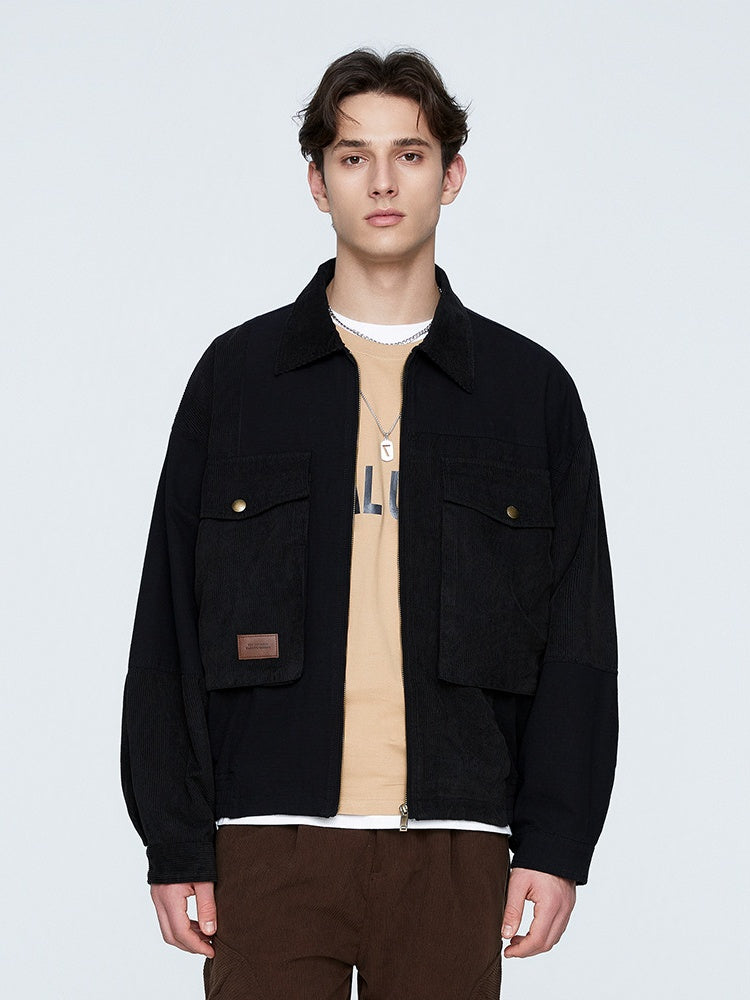 Splicing Contrasting Colors Design Outdoor Leisure All-match Lightweight Work Jacket