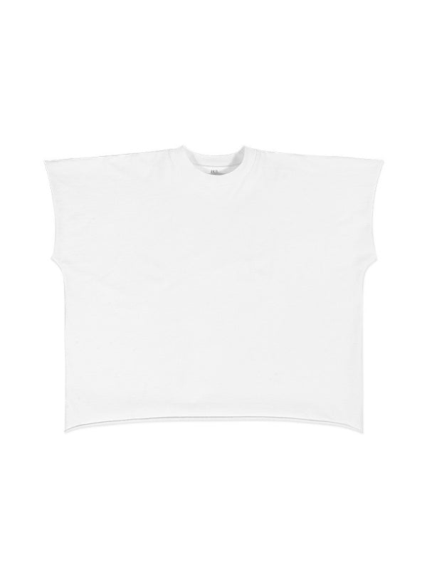 Boxy Boxy Rough Edge Solid Color T-shirt