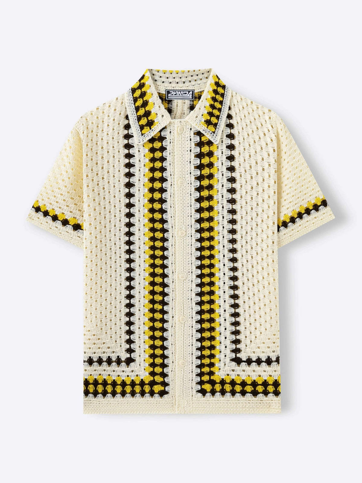 Ethnic Style Crochet Hollow Knitting Holiday Style POLO Shirt