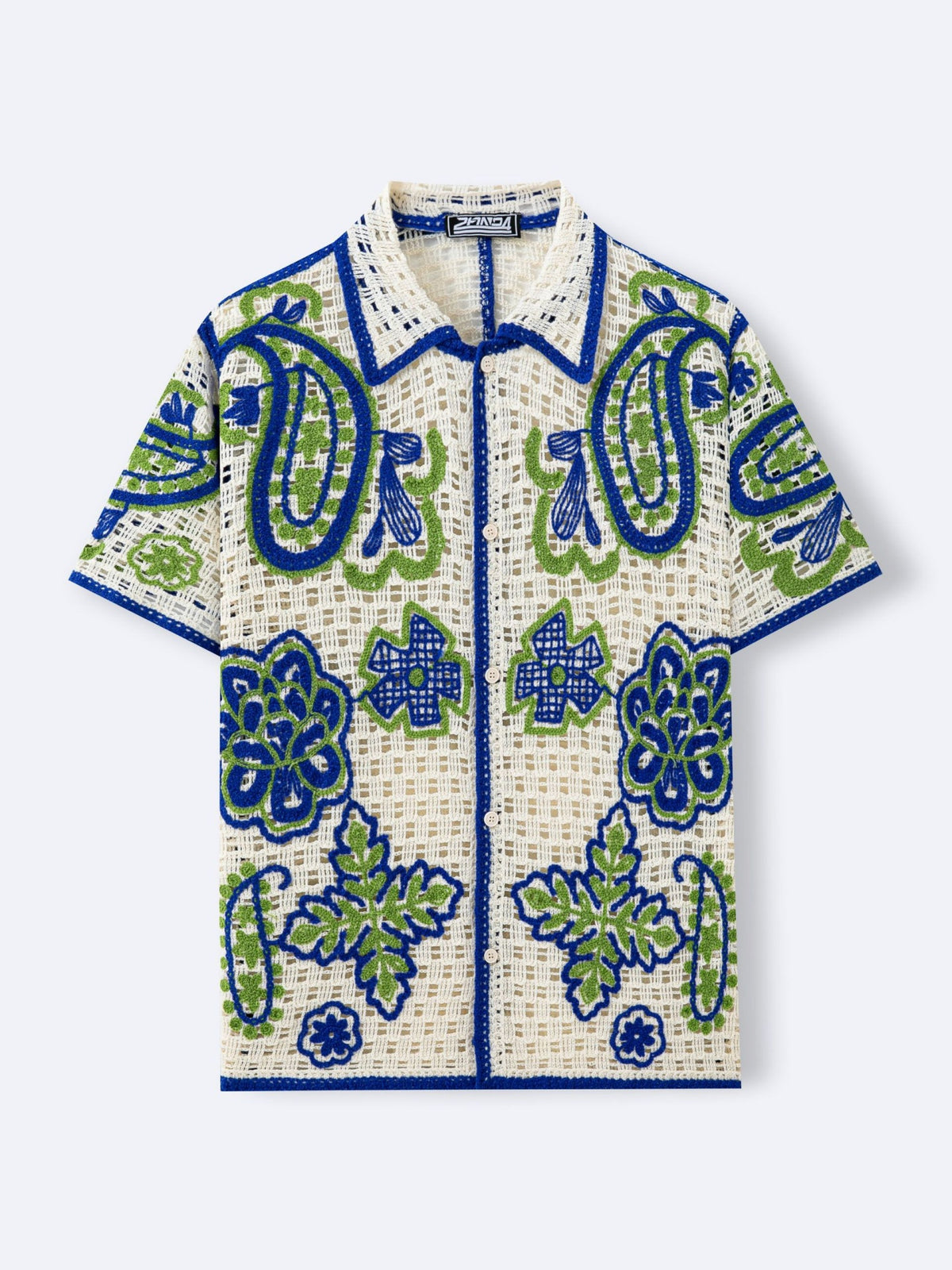 Hawaii Hollow Jacquard Knitting Vacation POLO Shirt