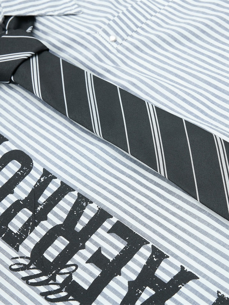 Letter Vertical Stripe Shirts