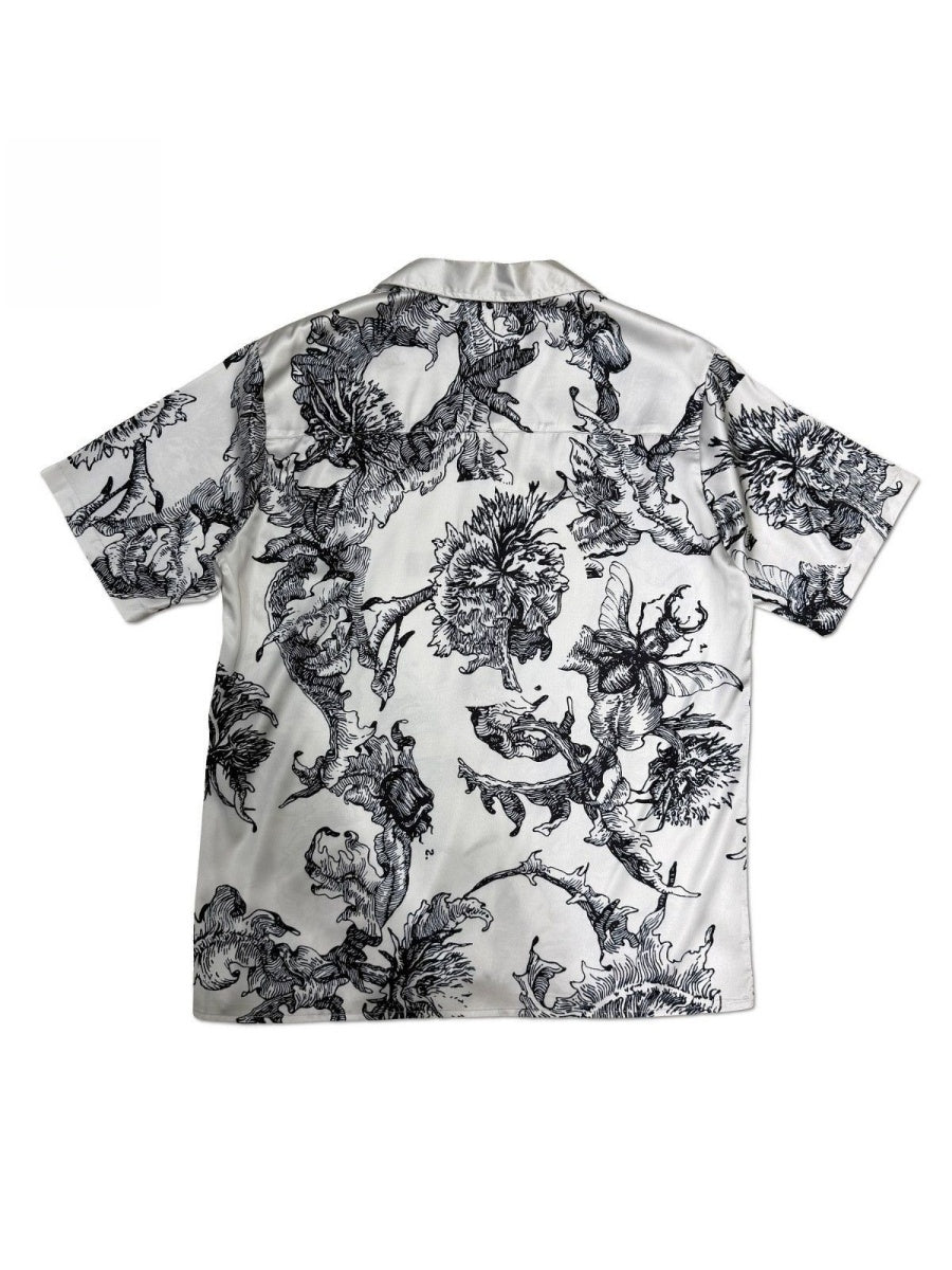 Jacquard Dark Pattern Cuban Territory Vintage Shirts