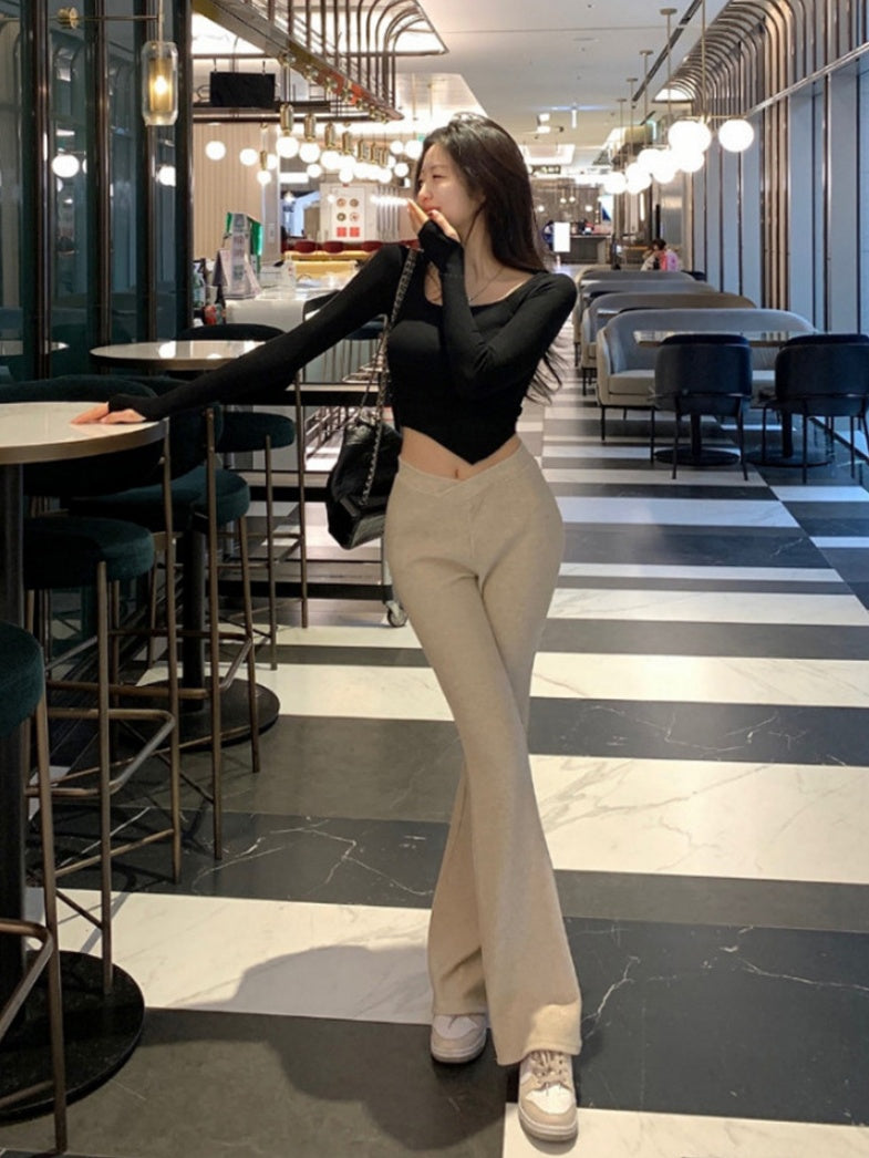 Sexy Cropped Knit Casual Pants
