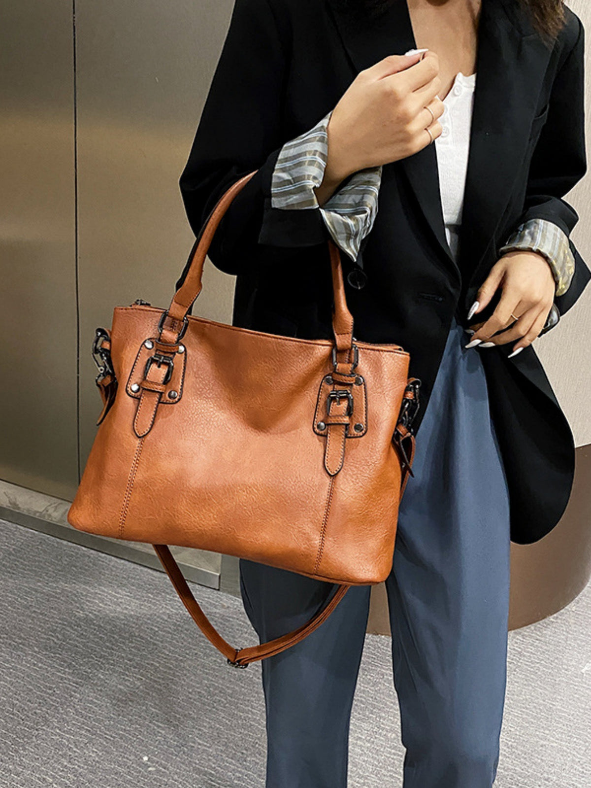 Stylish Retro Minimalist Large Capacity Handbag