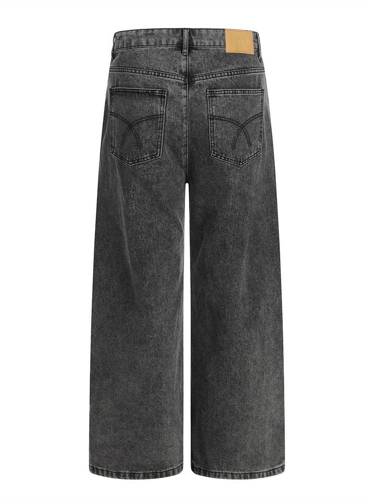 Punk Distressed Washed Patchwork Denim Pants