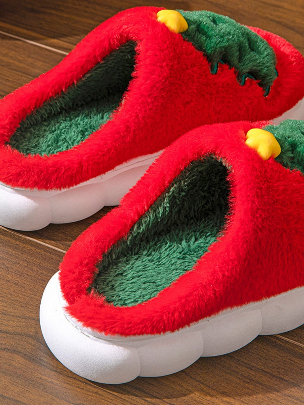 Christmas Tree Colorblock Platform Slippers