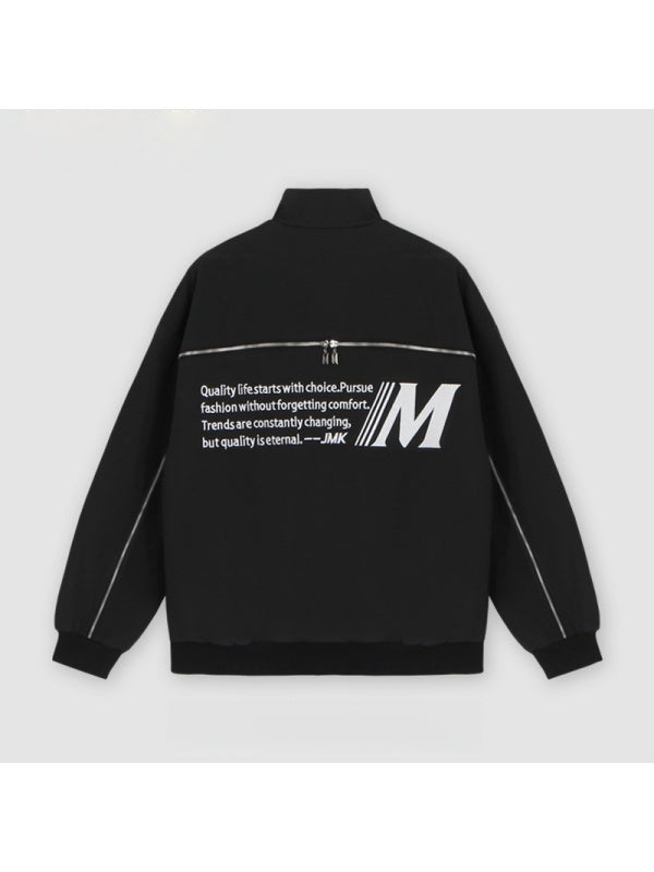 Liber Autumn Neutral wear Zipper decoration Letter Jackets