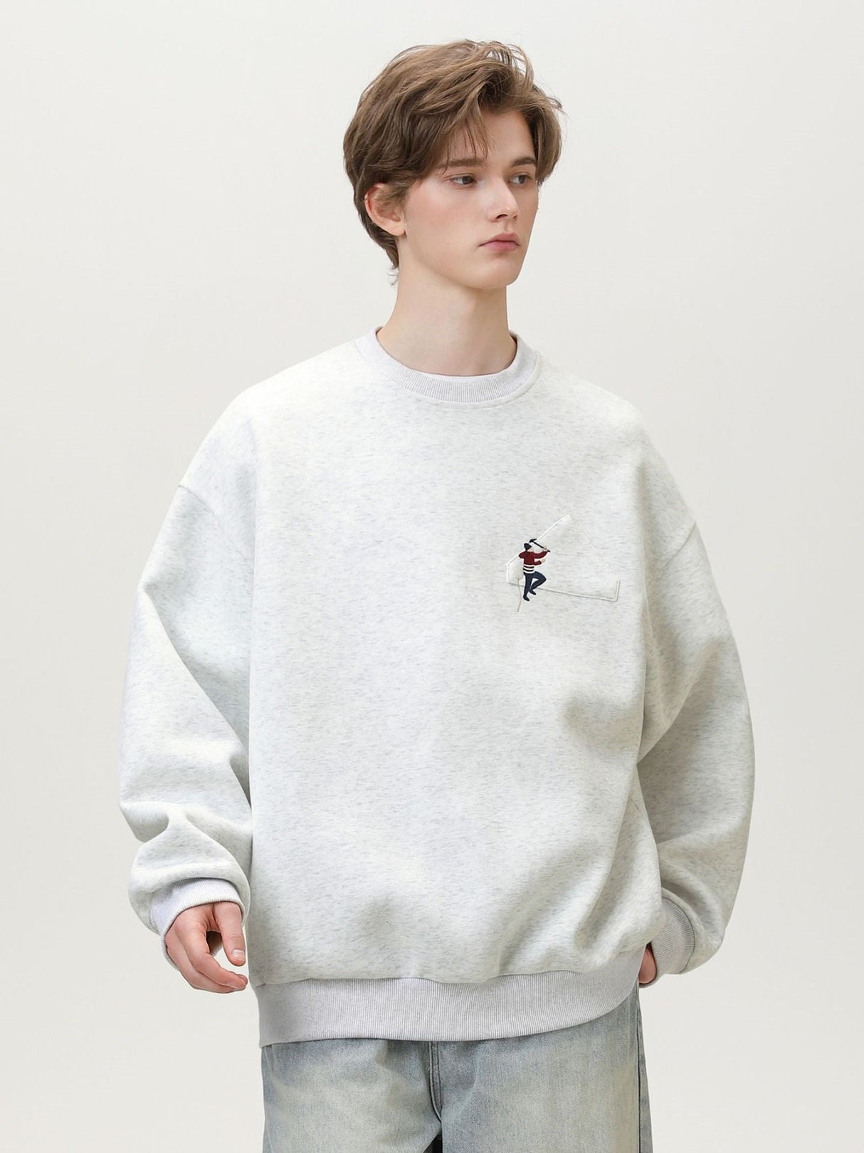 Liber Autumn Men's Embroidered Pattern Pattern Sweatshirts