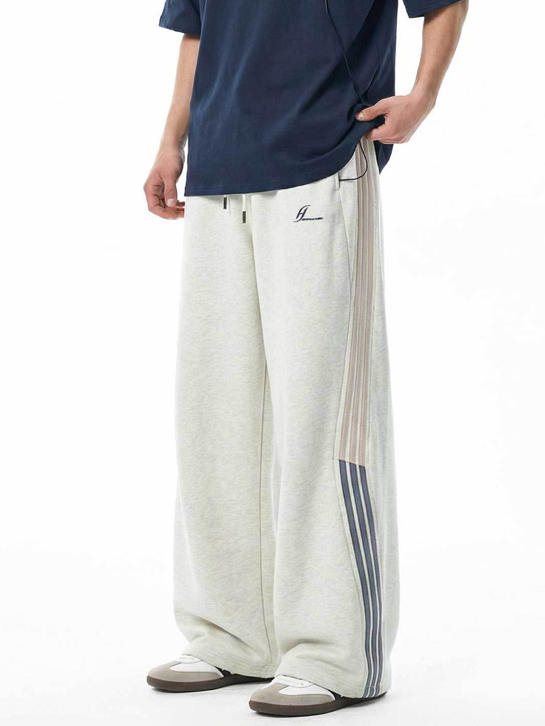 Ins Color-blocked Stripes Pants