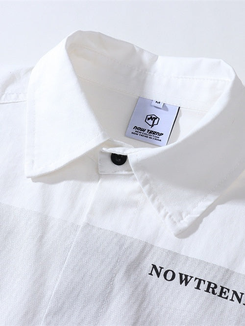 Shadow Print Personality Loose Lapel Long-sleeved Shirt