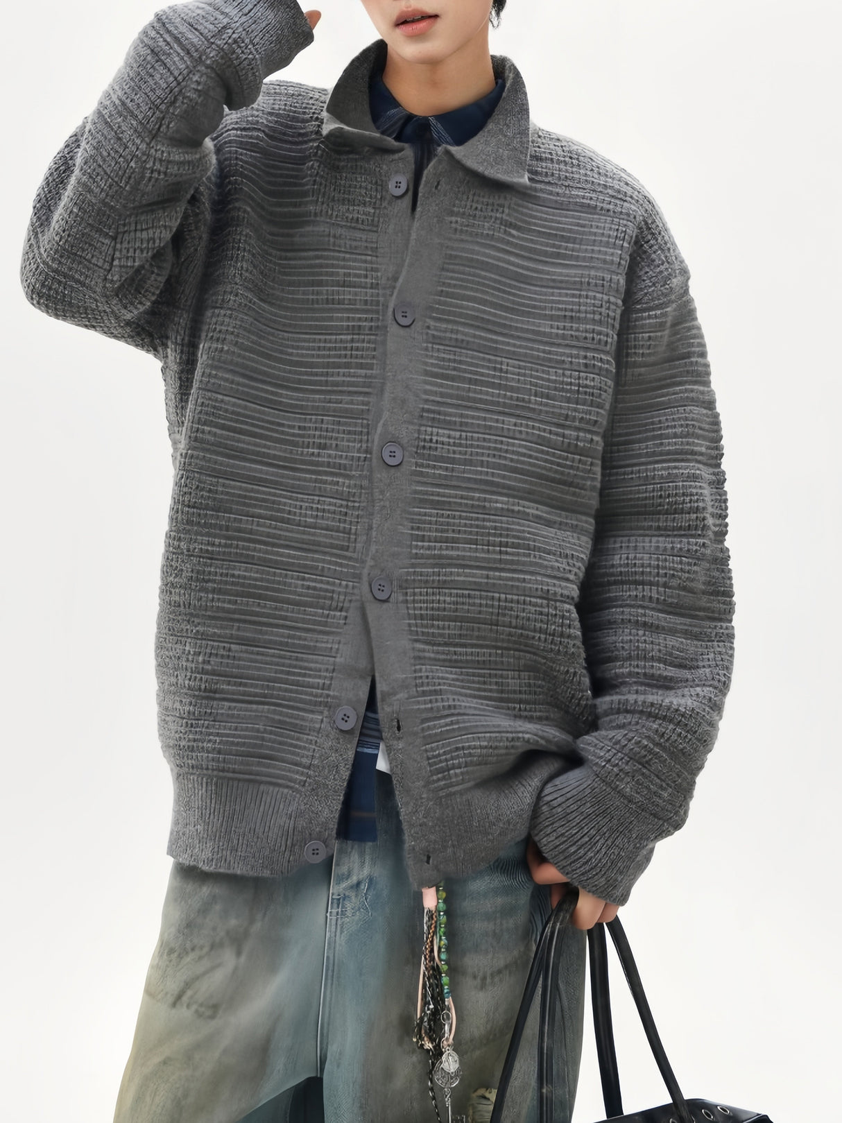 Old Money Style Cleanfit Retro Cardigan Sweater