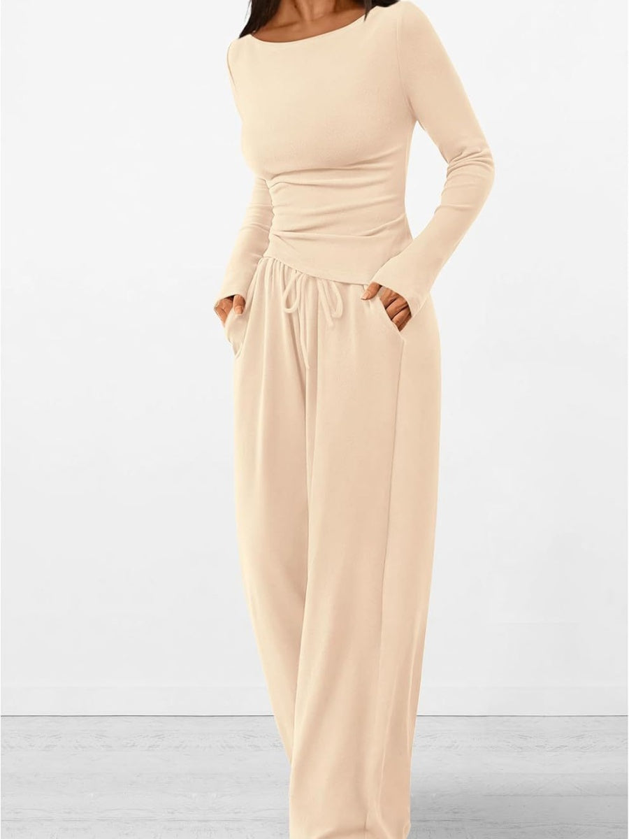 T-shirts Trousers With Laces Tight Two-piece Suit