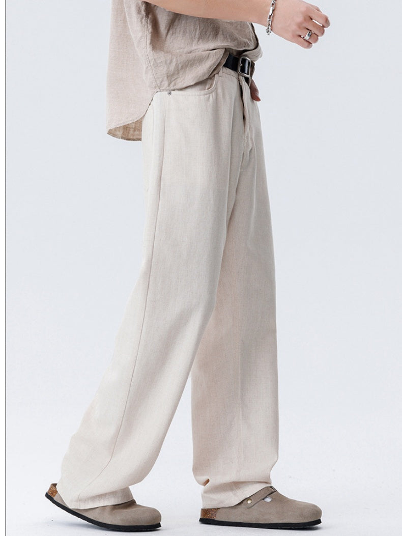 Old Money Style Flax Drape Pants