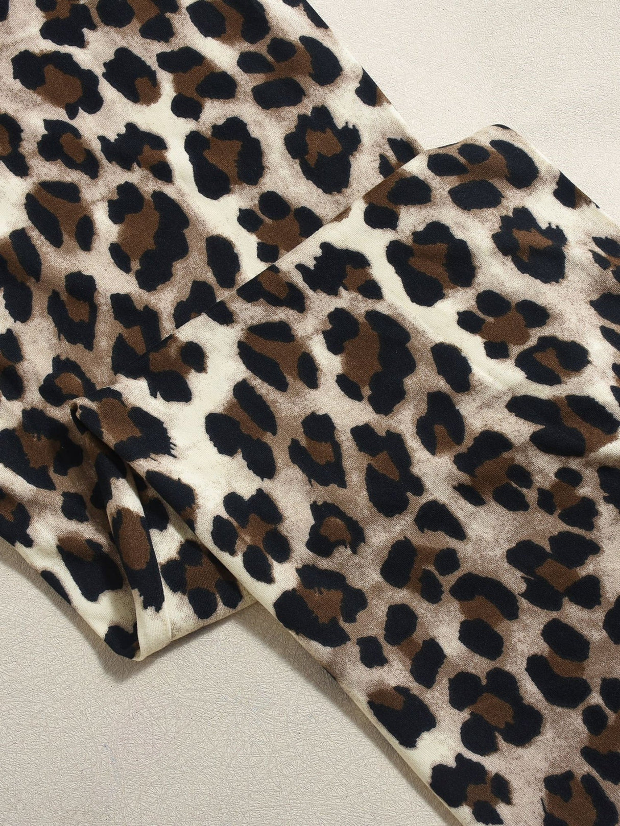 Liber Leopard Print Bell-bottoms Suspender Bodysuit/pants