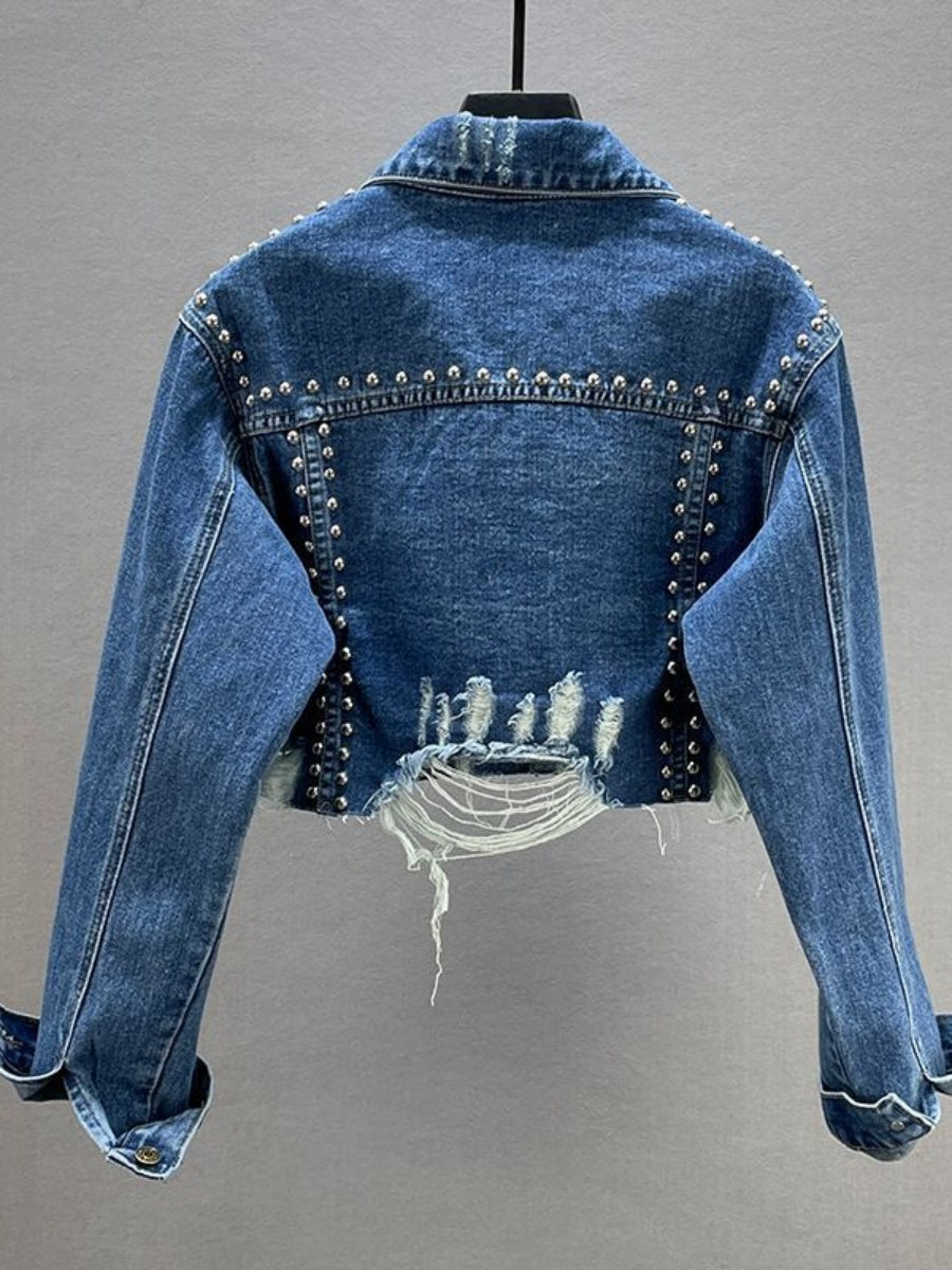 Liber Autumn Women's Studs Denim jacket