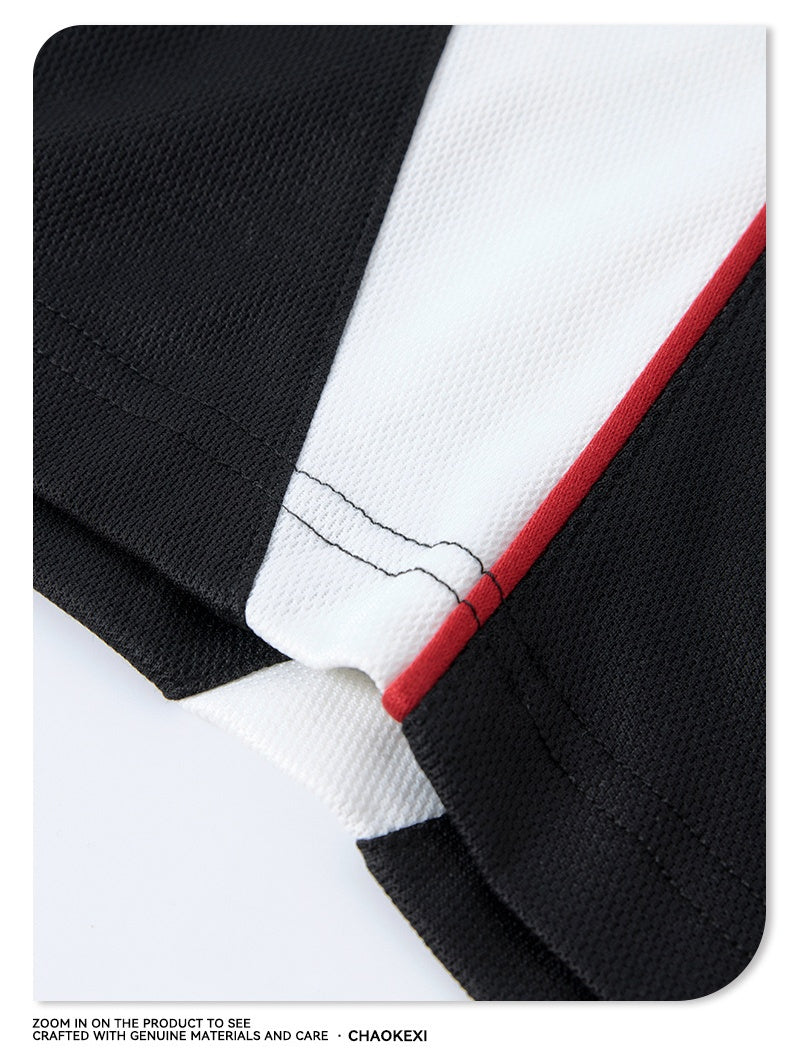 Antibacterial Cool Feeling Quick-drying Color-blocked T-shirt