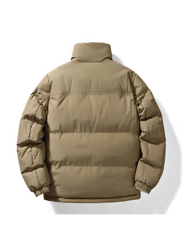 Stand Collar Color-blocked Reversible Lamb Wool Jackets