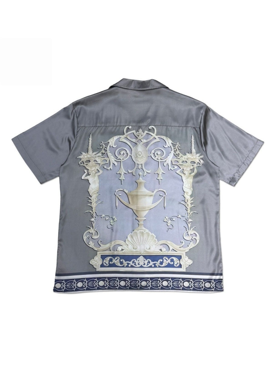 Jacquard Dark Pattern Cuban Territory Shirts