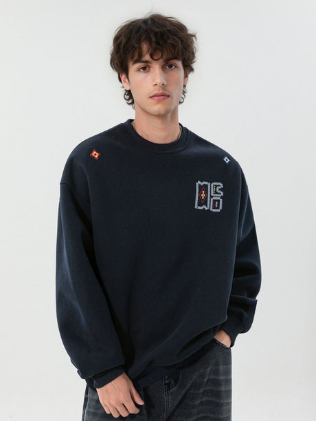 Liber Autumn Men's Embroidered Pattern Pattern Sweatshirts