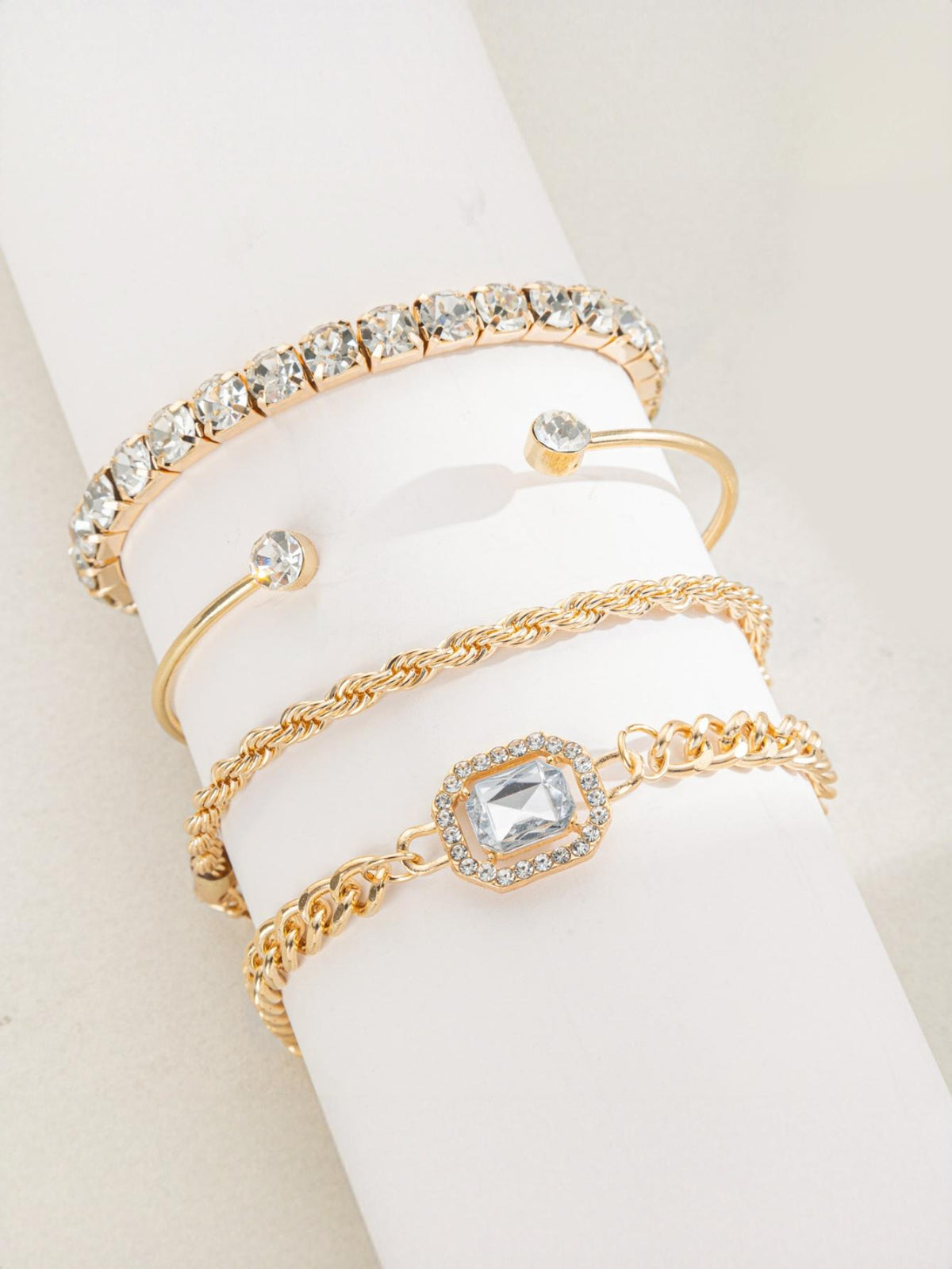 Diamond-encrusted Bracelet Set