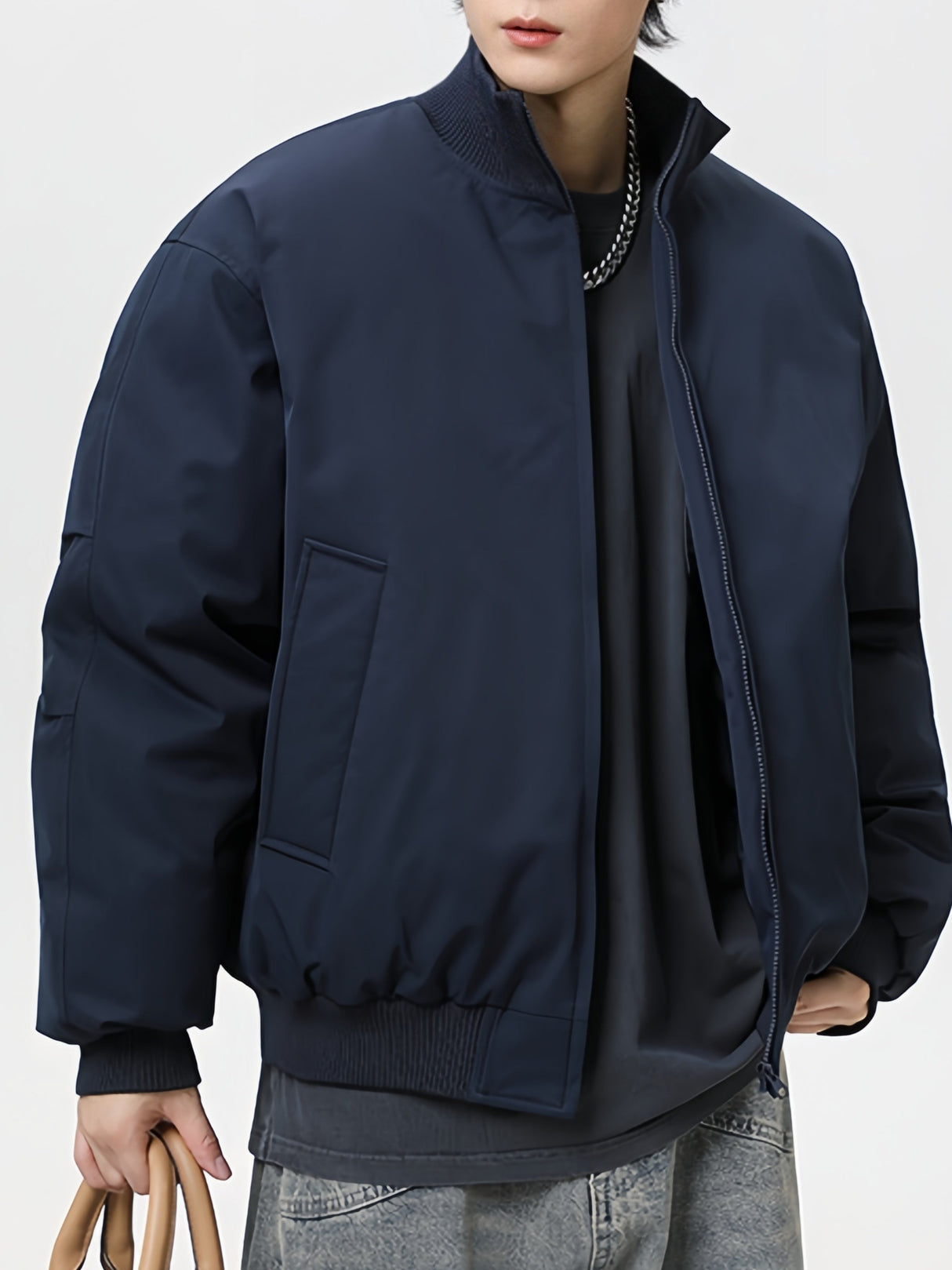 Three-proof Stand-up Collar Retro Workwear Flight Cotton Jacket