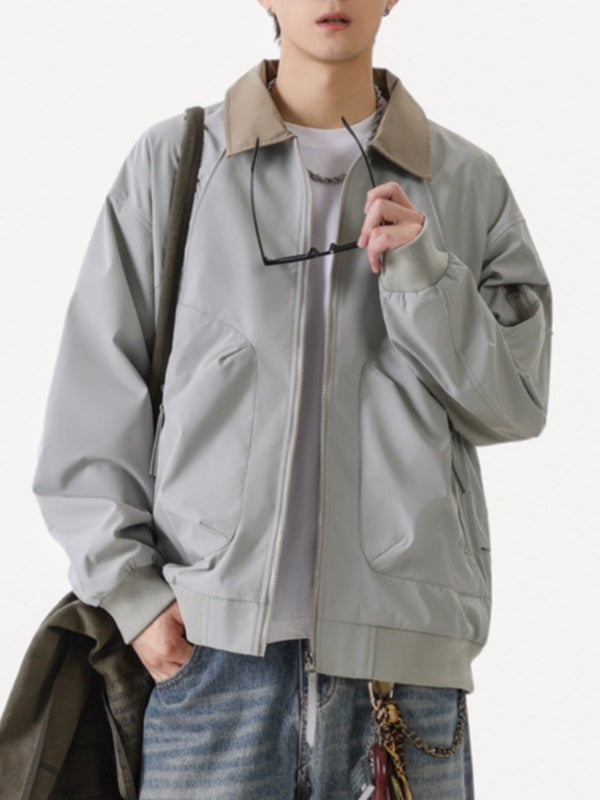 Loose Fashion Leisure Simplicity All-match Contrasting Colors Jackets