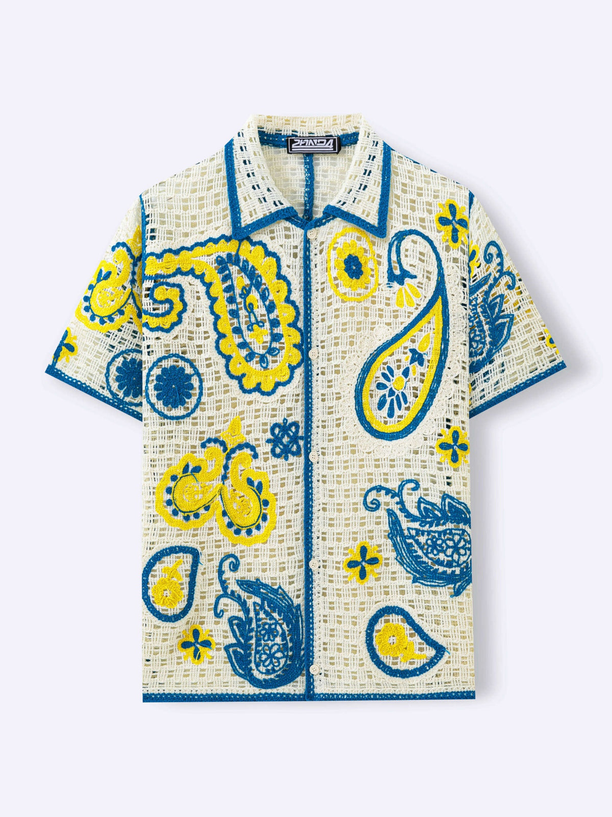 Ethnic Style Crochet Hollow Knitting Polo Shirts