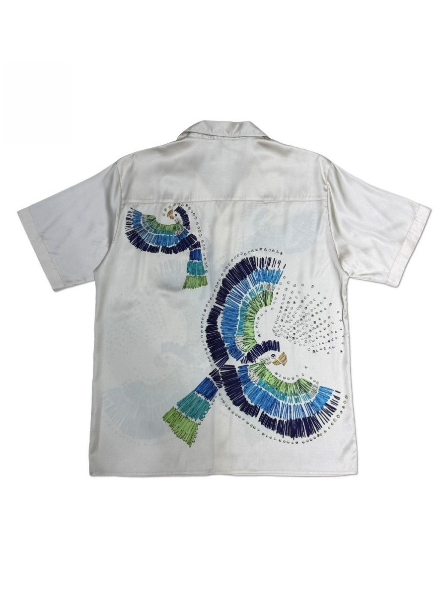 Jacquard Dark Pattern Cuban Territory Vintage Shirts
