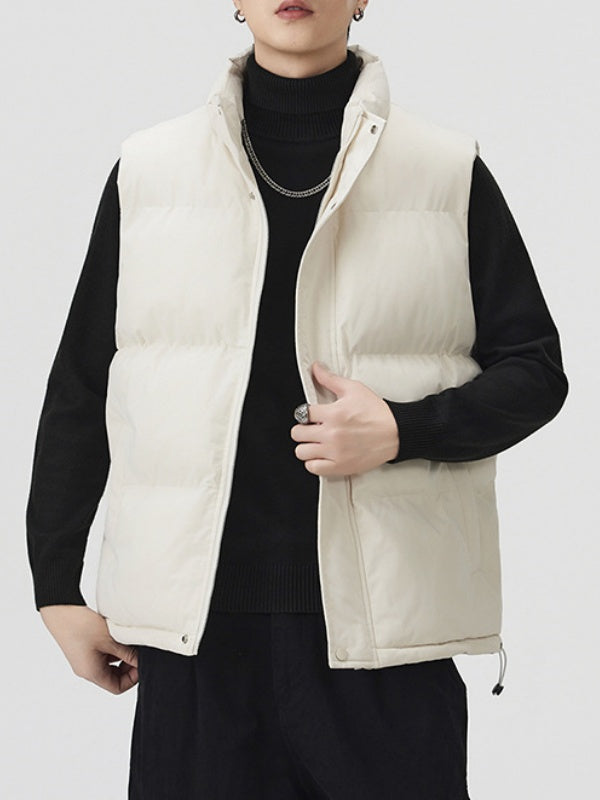 Stand-Collar Oversized Sleeveless Vest