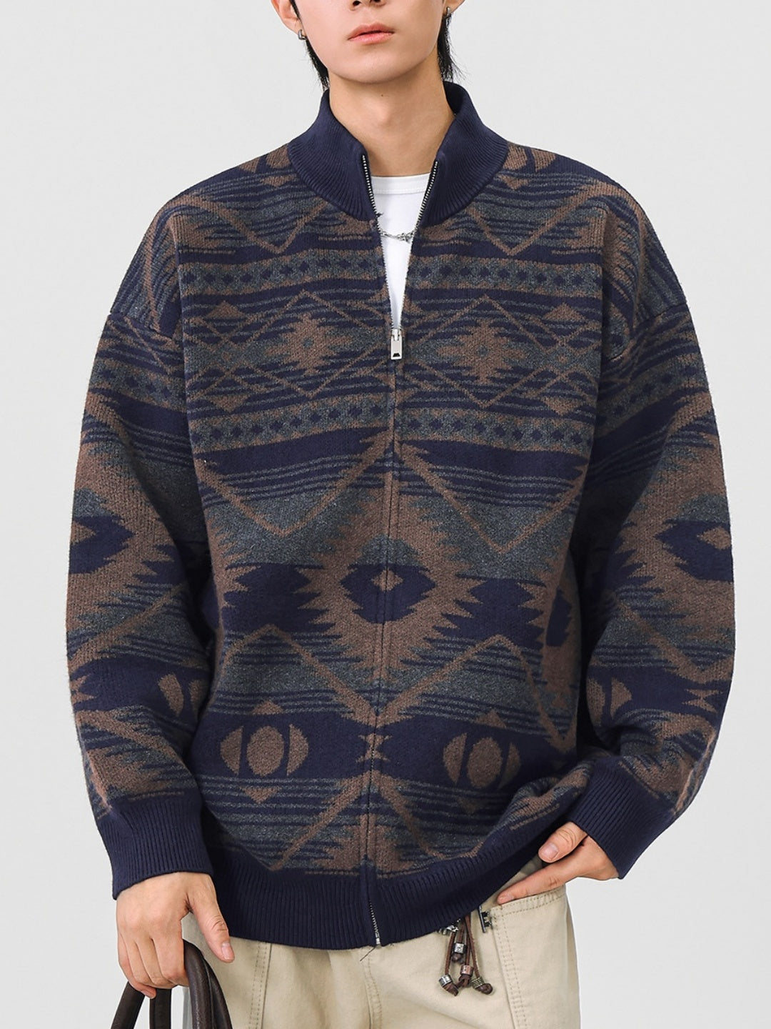 Contrasting Colors Ethnic Style Leisure Sweaters Cardigan