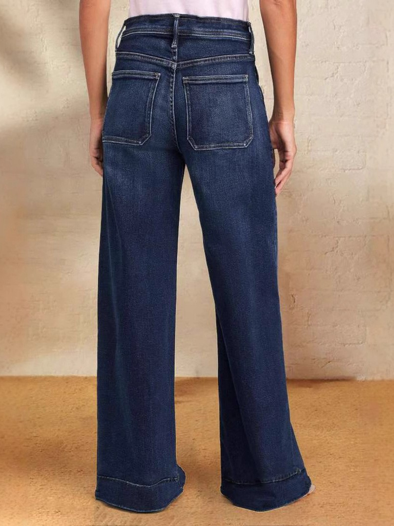 Drawstring Wide-Leg Jeans