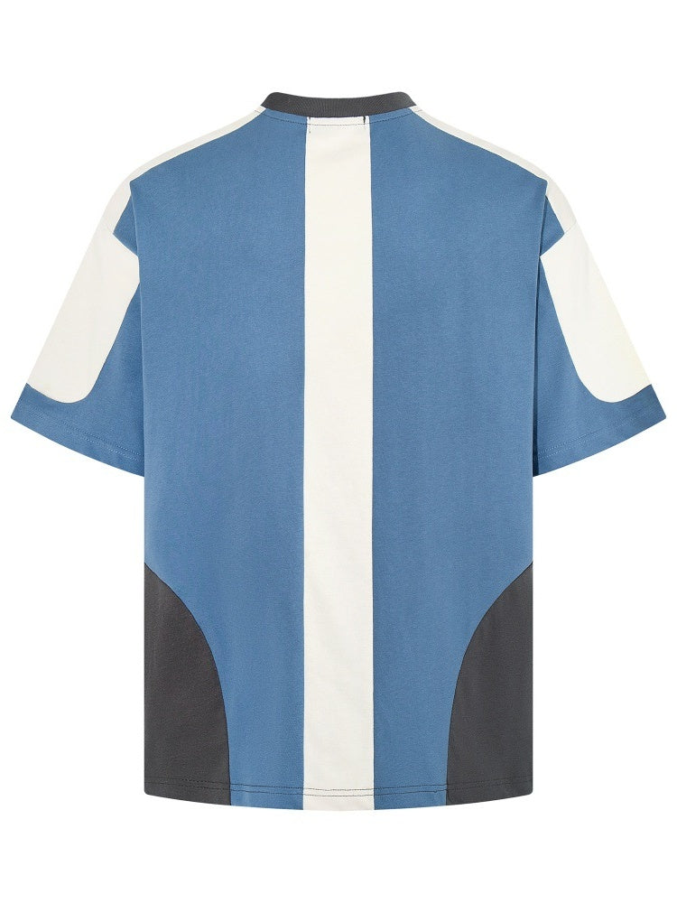 Color-blocked Splicing Loose-fit Leisure T-shirts