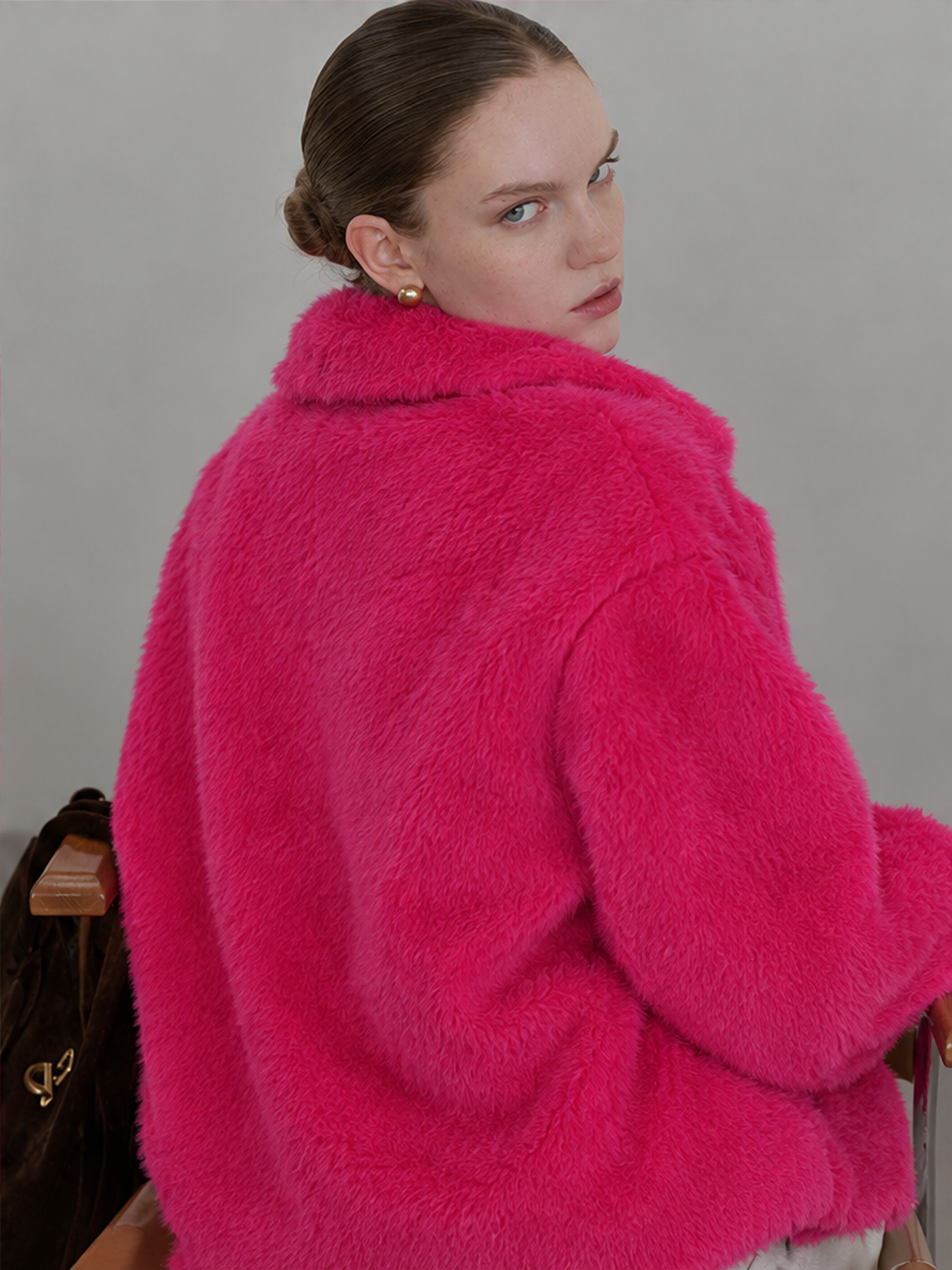 Loose-fitting Faux Fur Cardigan Short Jacket Fleece Coat