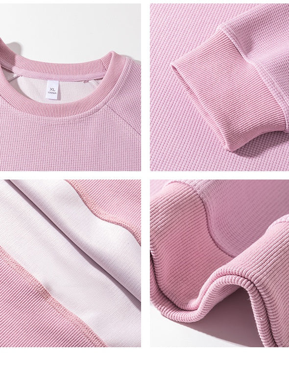 Liber Autumn Neutral wear Splicing Solid Color Sweatshirts&Hoodies