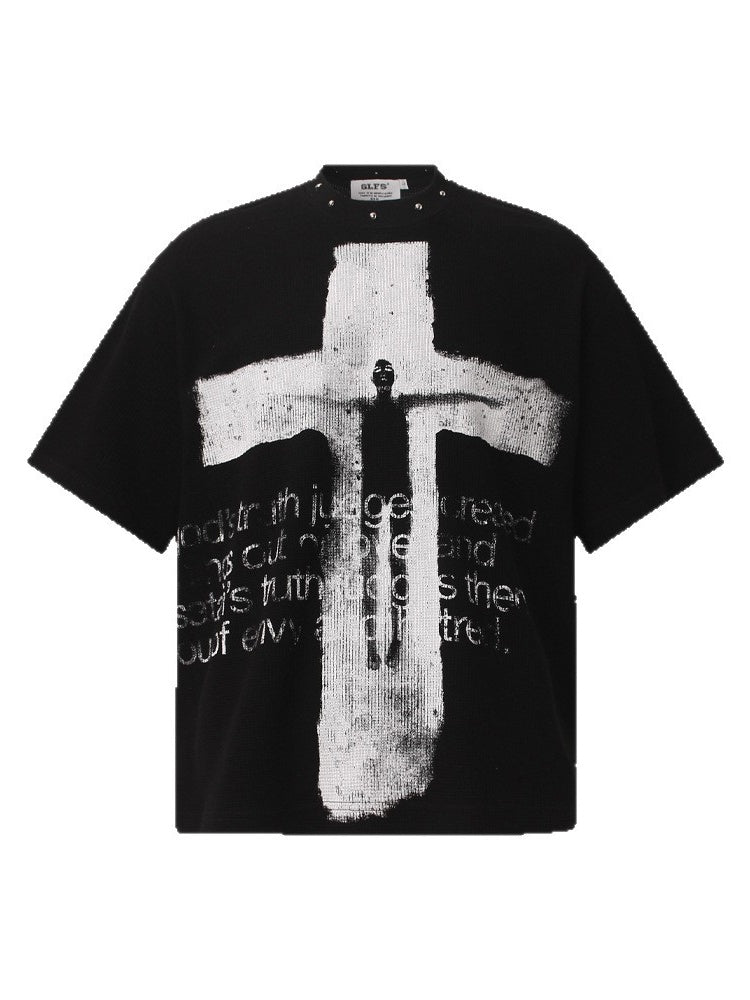 Columbia Cross Portrait Letter Printed T-shirt
