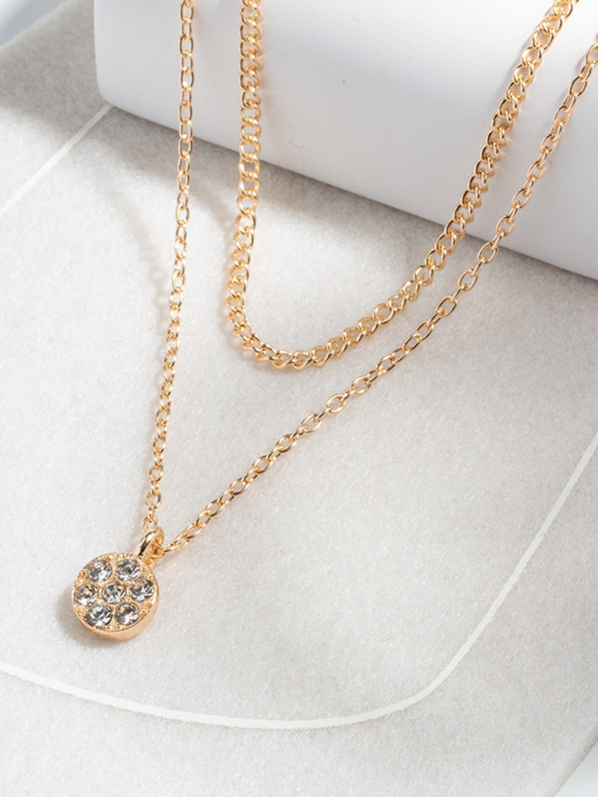 Diamond-set Multi-layered Pendant Necklace