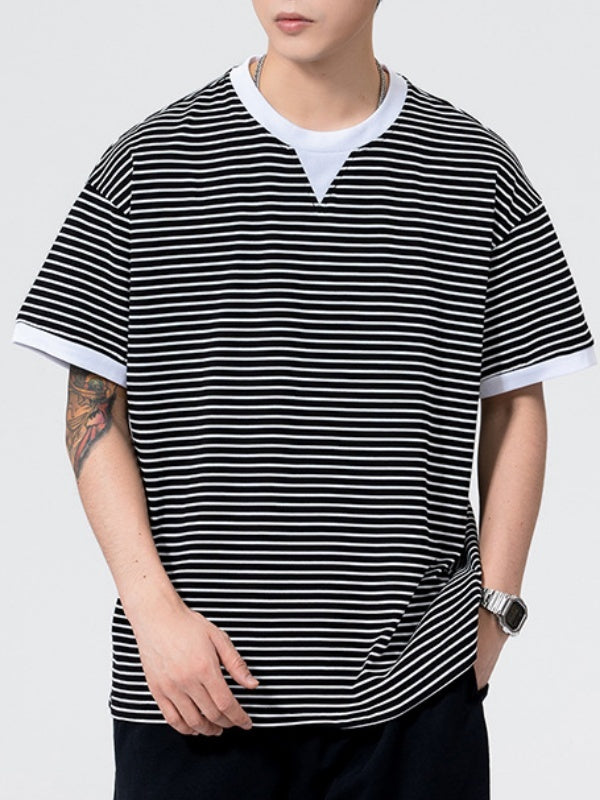 Layered-look Stripes T-shirts