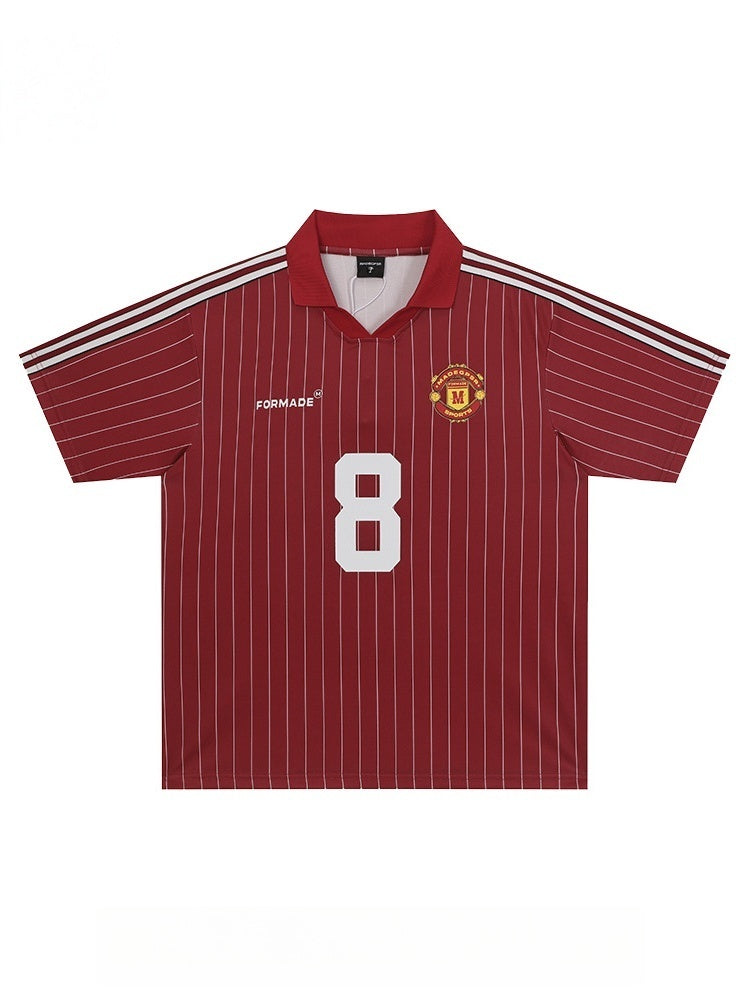 Retro Football Stripes Polo Shirt