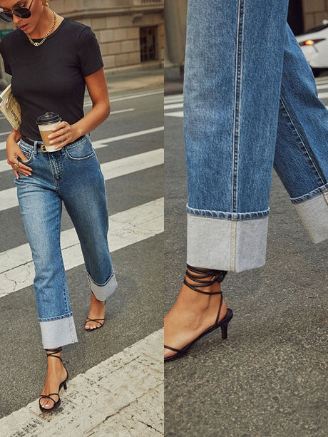 Liber Spring Women's Old Jeans