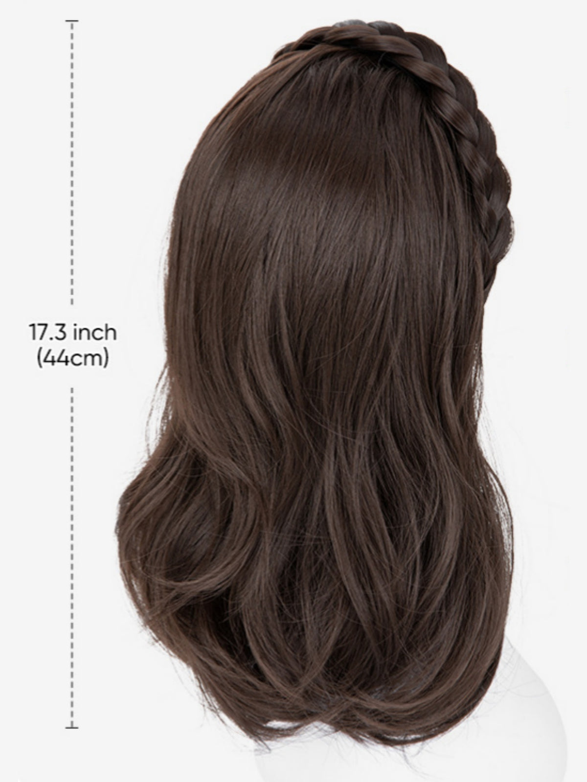 Fishbone Braid Headband Integrated Hair Replacement Long Curly Half-head Wig